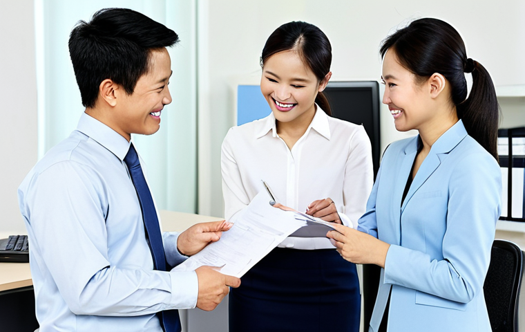 Workplace Harmony**
"A diverse group of fully clothed Vietnamese professionals collaborating in a bright, modern office. They are reviewing documents together, smiling and engaged in a positive discussion. The scene emphasizes teamwork and a fair work environment. Safe for work, appropriate content, fully clothed, professional, perfect anatomy, correct proportions, natural pose, high quality, well-formed hands, proper finger count, natural body proportions, modest clothing."
**